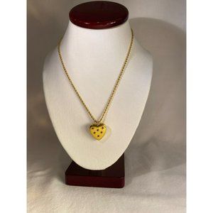 Gypsy Star Paste 10 KT GF Heart Pin Statement Pendant Brooch Necklace rope chain